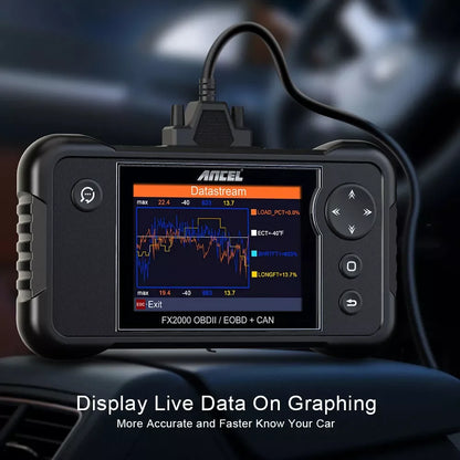 OBD2 Diagnosescanner – Auto Scanner – Foutcode Lezer – Motor Tester – ABS Scanner – 3,5 Inch Kleurenscherm – Live Data Weergave