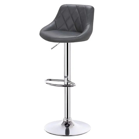 Adjustable Bar Stool - Bar Stool - Bar Stools with Backrest - Footrest - Chrome Steel - Ergonomic Design - Black Velvet