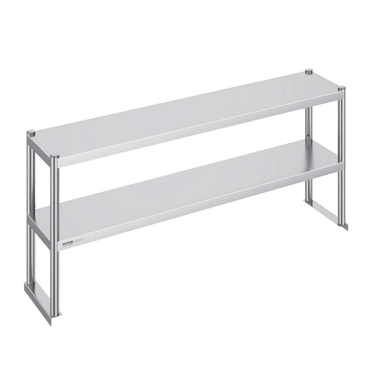 RVS Werktafel -  Keukeneiland - Kookeiland - RVS Werktafel met Verstelbare Bovenplank - 12 x 72 inch  - voor Keukens, Restaurants & Werkplaatsen