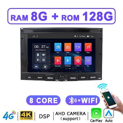 2DIN Autoradio – Auto Stereo – Multimedia Speler – Touchscreen Radio – Navigatiesysteem – Draadloze CarPlay & Android Auto – 7 Inch Scherm – Bluetooth 5.0