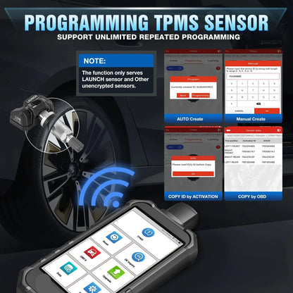 TPMS Diagnose Tool – Bandenspanningsensor Tester – Bandenspanning Monitor – TPMS Reset Tool – OBD-II Diagnose – 5-Inch Scherm – Wifi Updates