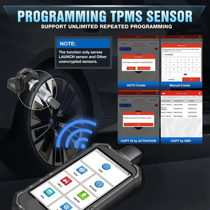 Professionele TPMS Diagnosetool – Bandenspanningsmeter – OBD-II Scanner – Sensor Activator – Resettool – 12 Onderhoudsfuncties – 5 Inch Scherm