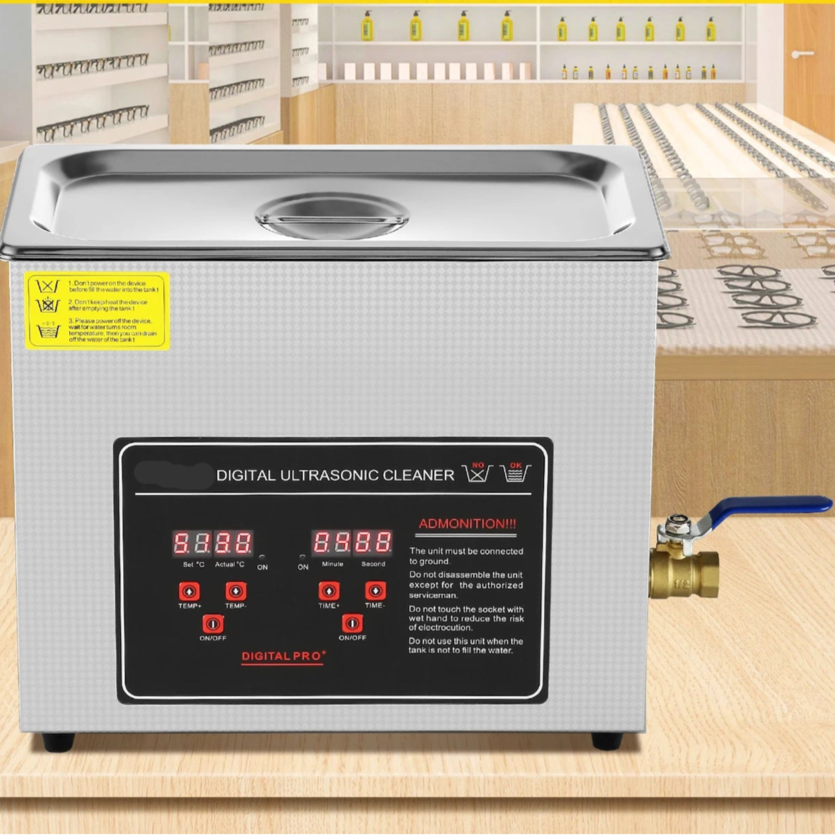 Ultrasoon Reiniger - Reinigingsapparaat voor Sieraden en Brillen - 10L - Ultrasone - Ultrasonic Cleaner - met Digitale Timer en Verwarming - Professionele Roestvrijstalen Reinigingsmachine - voor Sieraden en Gereedschap