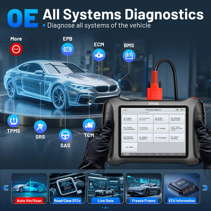 Autodiagnoseapparaat – OBD2 Scanner – Diagnosecomputer – Codelezer – Sleutelprogrammering – 8 Inch Touchscreen – 41+ Speciale Functies
