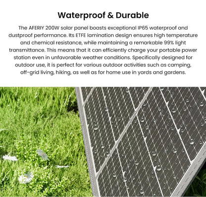 AFERIY ‎AF-S200A1 200W Portable Foldable Solar Panel, 23% Energy Conversion Rate, Adjustable Kickstand, Lightweight, Foldable