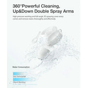 Dishwasher - Freestanding - Smart Table Dishwasher - Cutlery Basket - For Home Kitchen - 50Hz - 900W - 220V-240V - APP Control - Intelligent - Dishwasher Machine for Kitchen - White