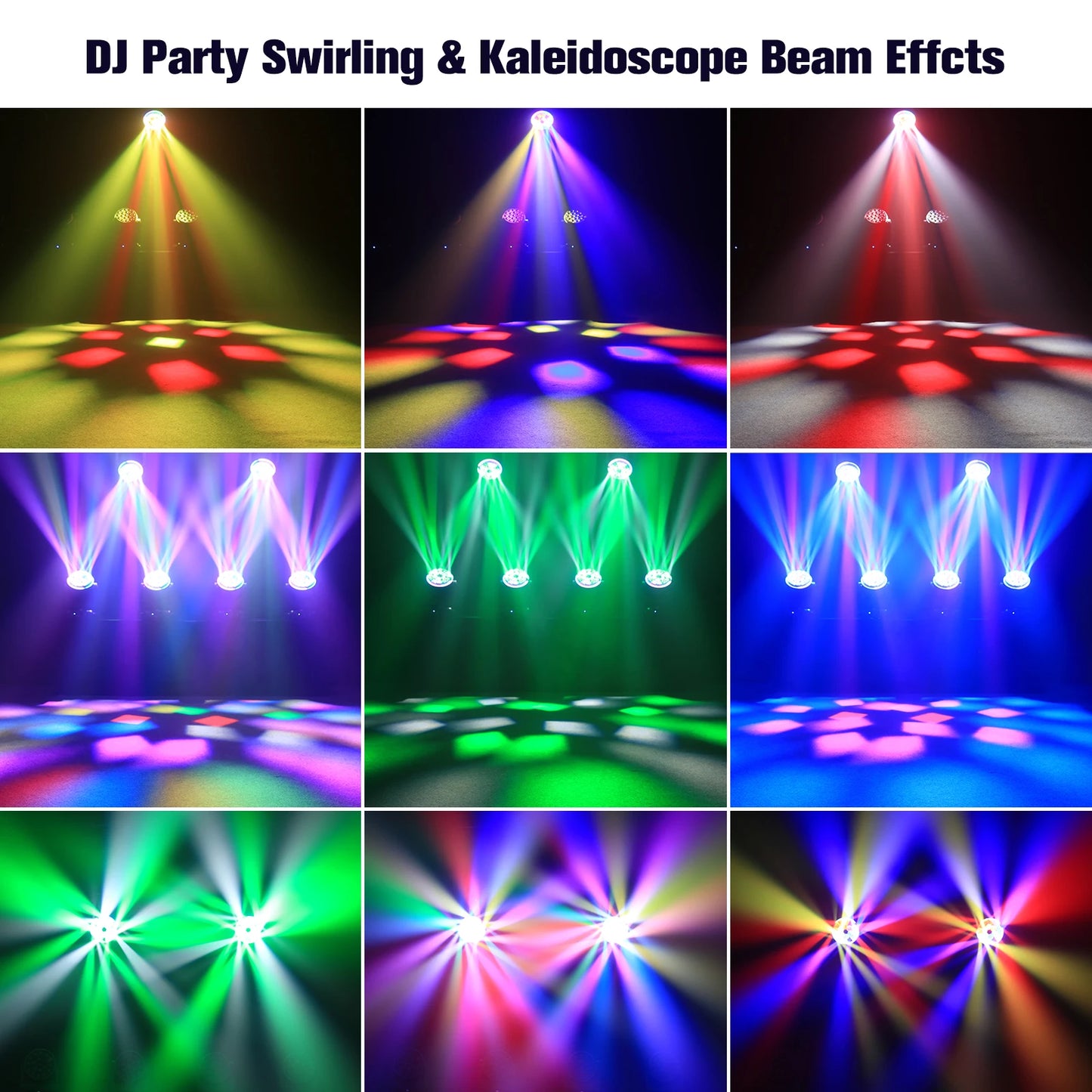 Moving Head Spot – Professionele Stage Light – DJ Lamp – RGBW LED Verlichting – Showlicht – 350W Vermogen – Variabele Zoom 6-60° – 540° Pan & 220° Tilt – EU Plug - QUORE