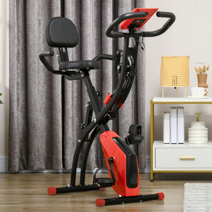 Eliptical Bike - Indoorfietsen - Hometrainers - Fitness Fiets - Indoor Cycle - Indoorfiets - Kunststof ABS staal - Opvouwbare Hometrainer - 105x48x118 cm - Rood - QUORE