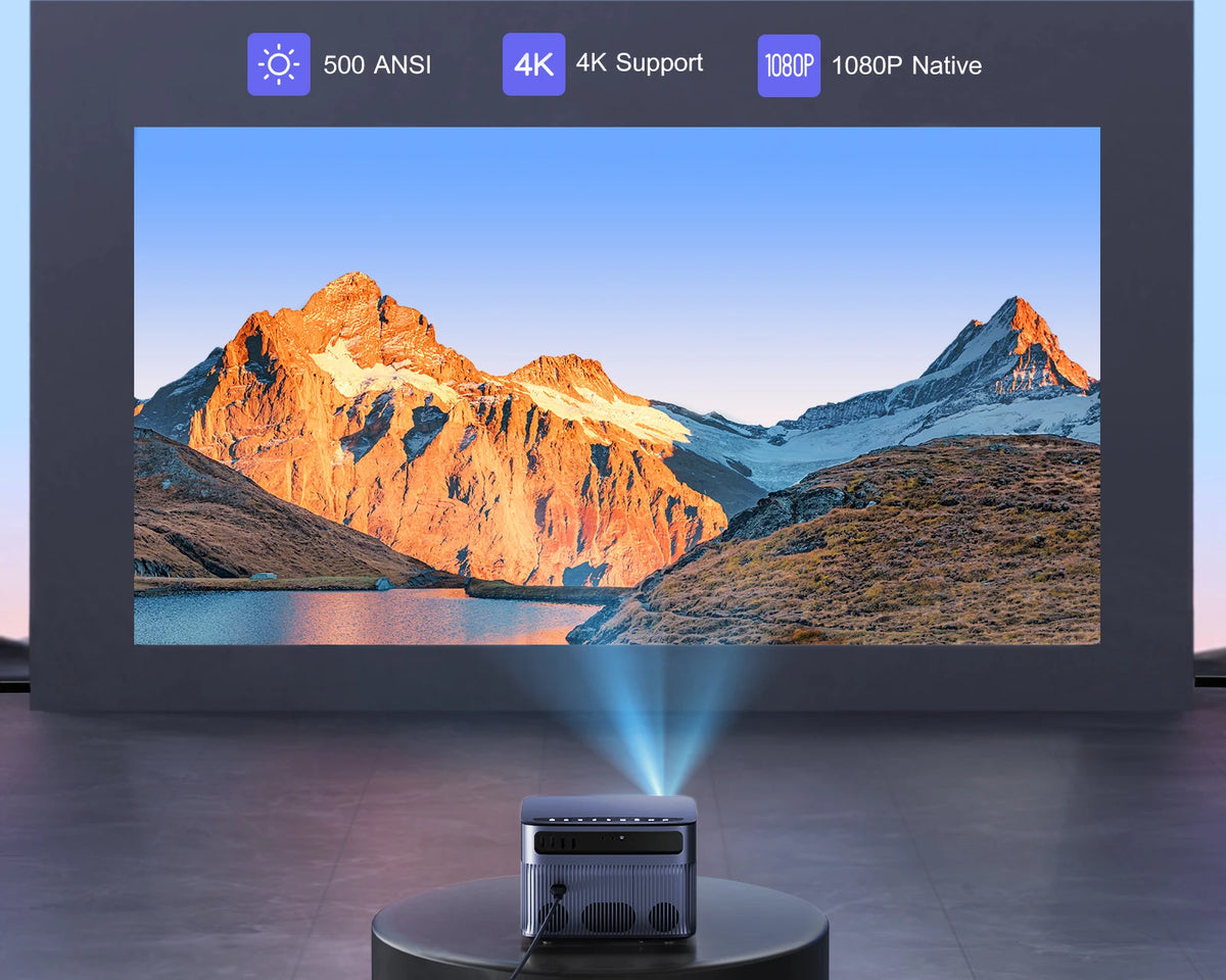 Wimius - Beamer - Projector Beamer - Mini Meamer - Full HD 1080P - 1920x1080dpi - Automatische focus - met WiFi - 15000lumens - QUORE