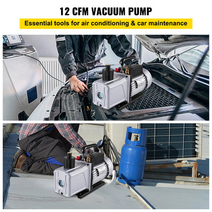 SucceBuy Vacuum pump 12CFM 1HP One Stage Air Conditioning Vacuum Pump Vacuum Refrigerant HVAC Air Tool for Vacuum Evacuation Use