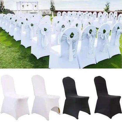 Universele Stoelhoezen – Stoelhoes Bankethoes – Feest Stoelhoes – Bruiloft Stoelhoes – Set van 50 Wit – Elastisch Spandex Materiaal – Maat 46x35x20 cm