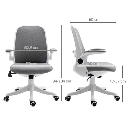 Bureaustoel – Ergonomische Bureaustoel – Werkstoel – Kantoorstoel – Afstelbare Lendensteun – Ademend Linnen – 360° Draaibare Wieltjes