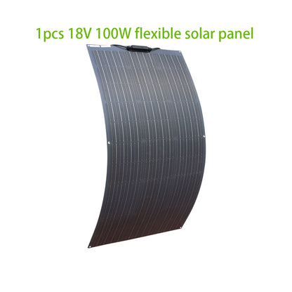 100W 200W 300W 400W Solar Panel Kit or 18V Flexible Mono Photovoltaic Solar plate Power 12V 24V camping car solar panels - QUORE