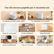 Rijstkoker met Stomer - met Opwarmende Functie - Slowcooker - Rice Cooker - Warmhoudfunctie - 1 tot 2 Personen - Multi Cooker - Anti-aanbaklaag binnenpan - Wit - 350W - 1.5L