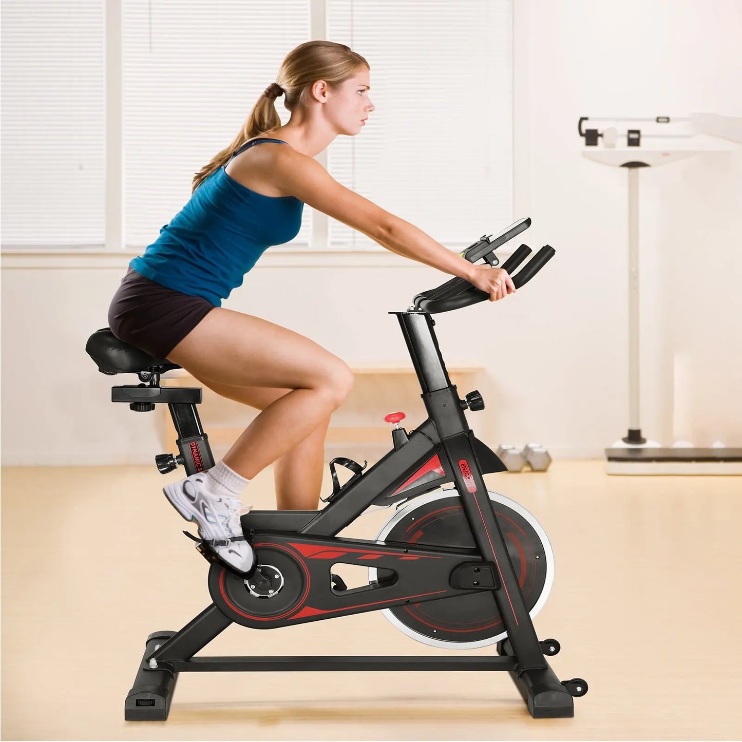 Hometrainer – Spinningfiets – Fitnessfiets – Ergometer – Binnenfiets – Verstelbaar Zadel & Armsteunen – 10 kg Vliegwiel & LCD-Display