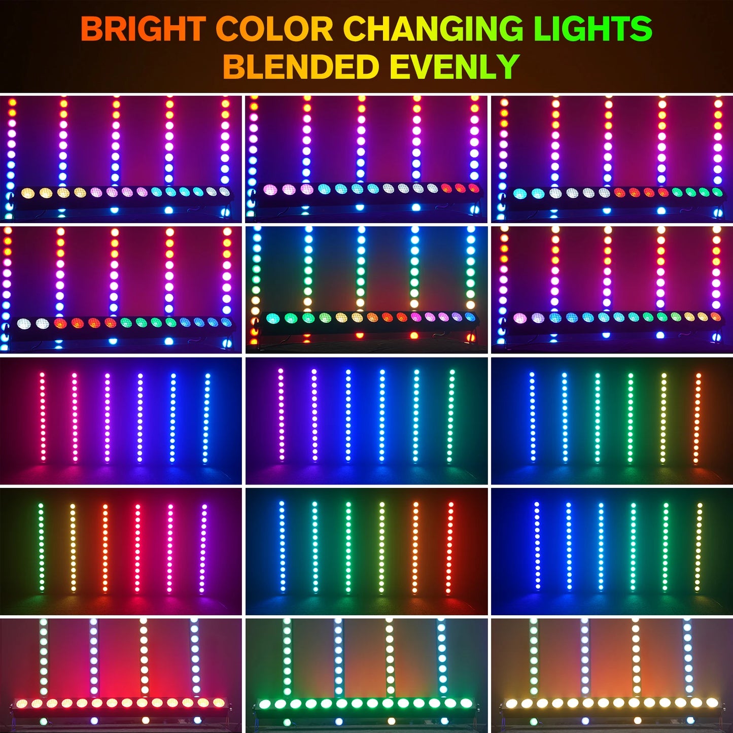 RGBW LED Wall Washer – LED Stage Light – Podiumverlichting – DJ Licht – Effectverlichting – 14x20W COB LED’s – DMX512 Controle – Aluminium Behuizing – EU Plug