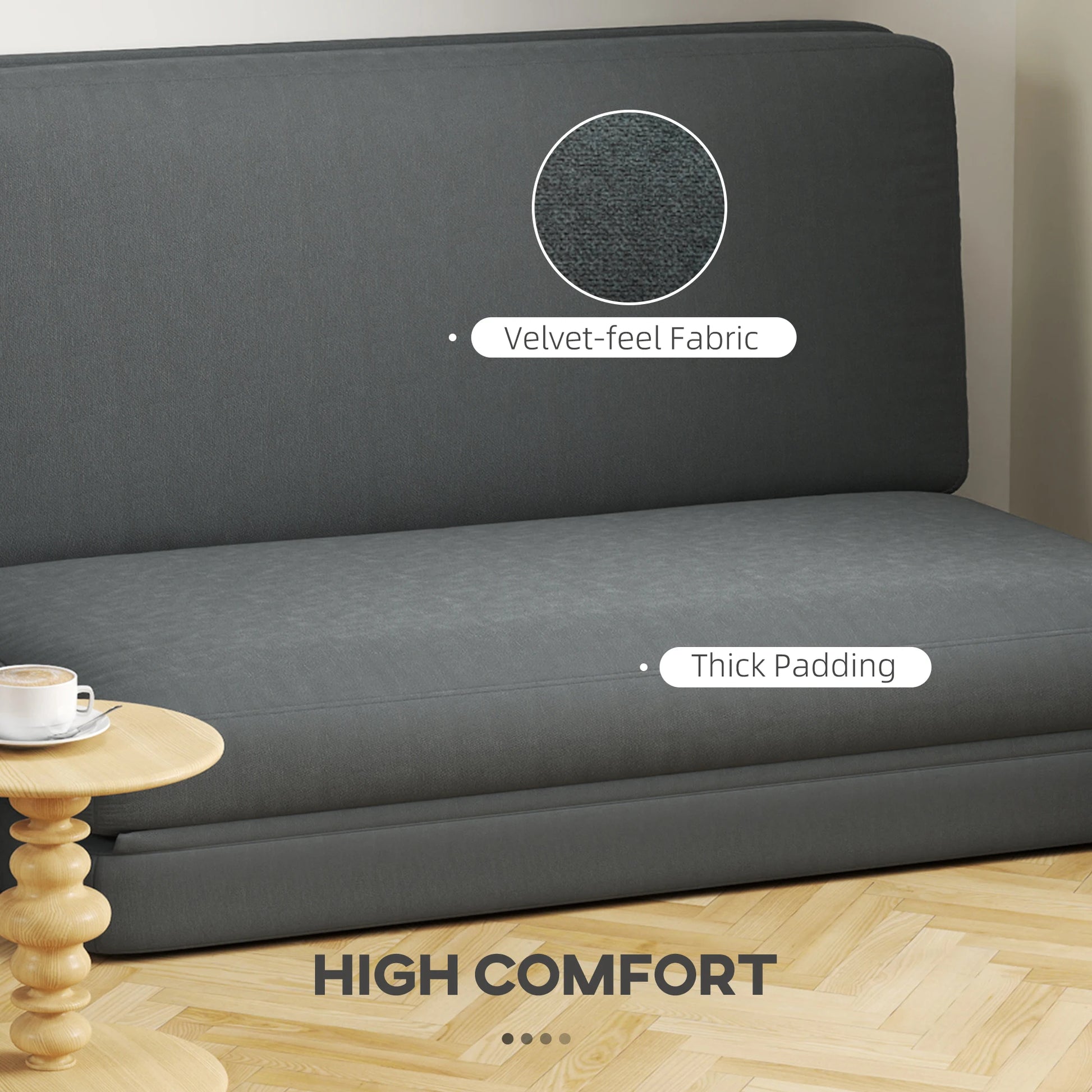 3-In-1 Vouwbank – Slaapbank – Vouwbed – Ligbed – Velvet Materiaal – Ruimtebesparend Ontwerp - QUORE