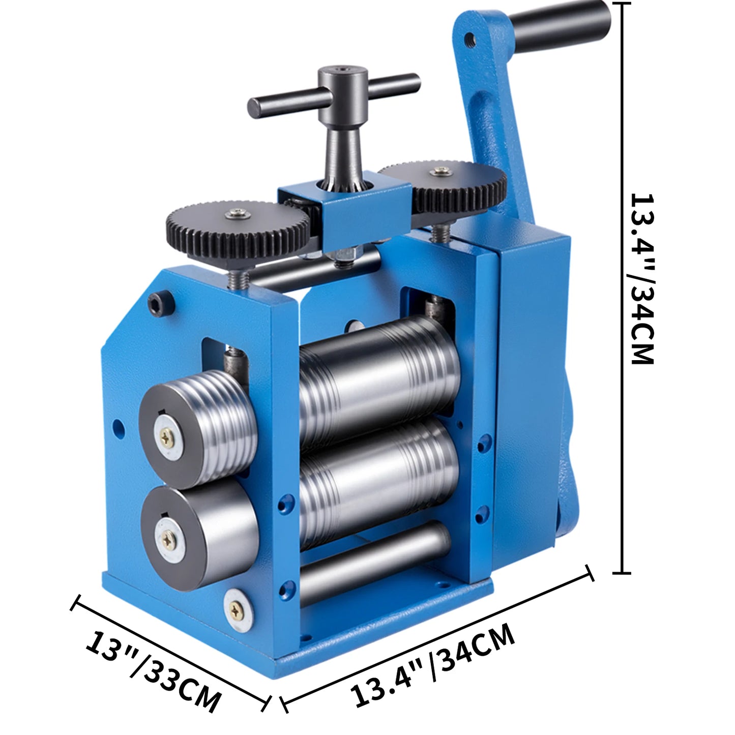 Handmatige Walsmachine - Sieraden Walserij Machine - voor Juweliers - 3-in-1 - Tandwielverhouding 1:2.5 - 76 mm Staalwals - Draad - Plaat - Halfrondprofiel