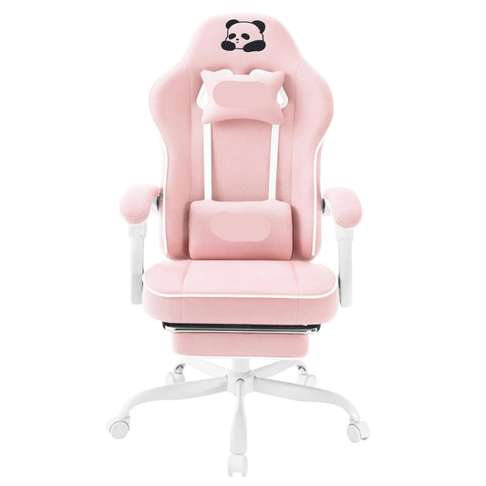 Ergonomische Gaming- En Bureaustoel – Comfortabele Stoel – Mesh Bureaustoel – Met Voetensteun – Verstelbare Kussens – Sterk Metalen Frame - Roze - QUORE