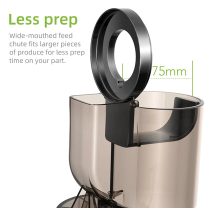 Slowjuicer - Juicer - Juice Maker - Sapcentrifuge - Sapcentrifuges Groenten en Fruit - 200W – 75mm Vulopening – Langzaam Masticerend