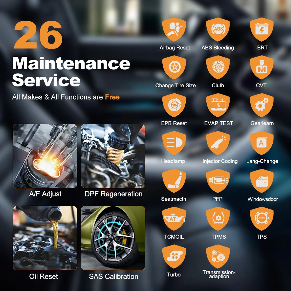 OBD2 Diagnose Scanner – Auto Diagnose Tool – Foutcode Lezer – Auto Scanner – Draadloos – Reset Motor En ABS – Levenslange Updates