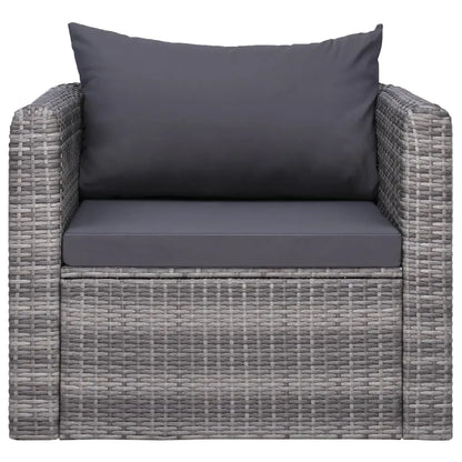 Tuinstoel – Geweven Tuinstoel – Outdoor Stoel – Balkonstoel – Weerbestendig – Lichtgewicht – Met Afneembare Kussens - 80 x 72 x 63 cm - Grijs
