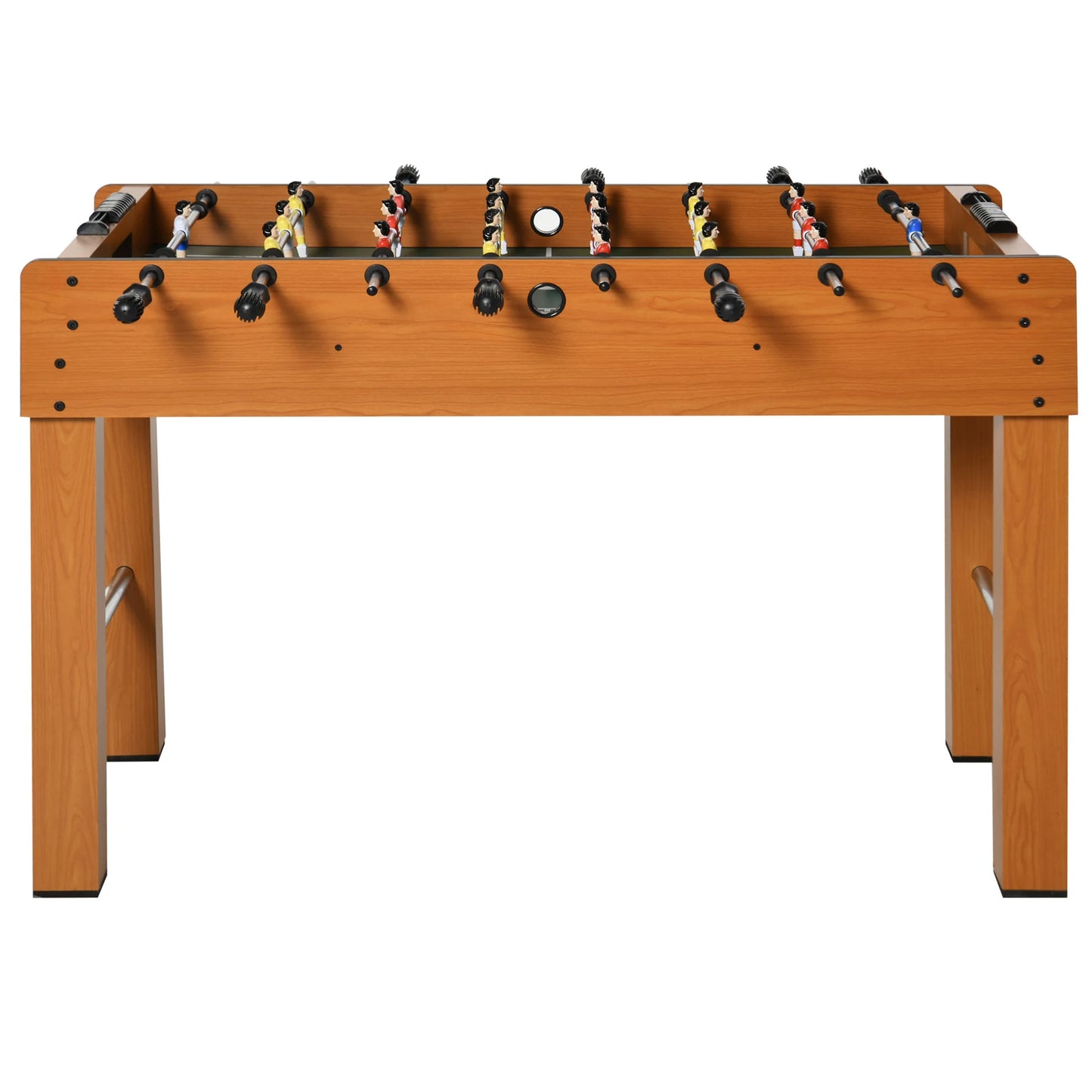 Tafelvoetbaltafel – Voetbalspel – Jeu de Football – Kickertafel – Spelletje – Natuurlijk Hout – Compact Formaat 122x61x80,7 cm – Duurzaam MDF & Roestvrijstalen Stangen
