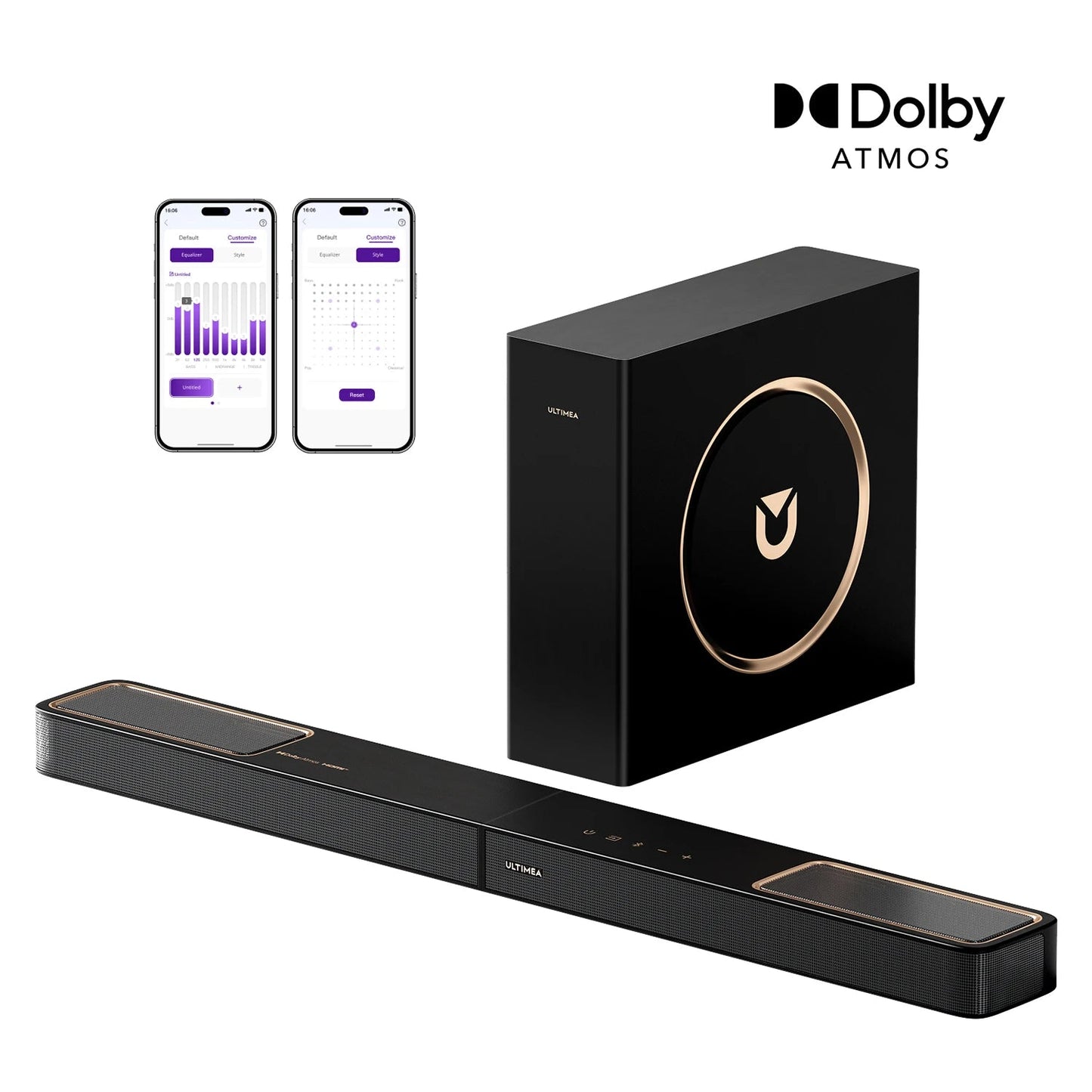 Soundbar – Speaker – Audio Systeem – Home Theater – Dolby Atmos Soundbar – 3.1.2 Kanaals Dolby Atmos – Krachtige 5.25” Houten Subwoofer