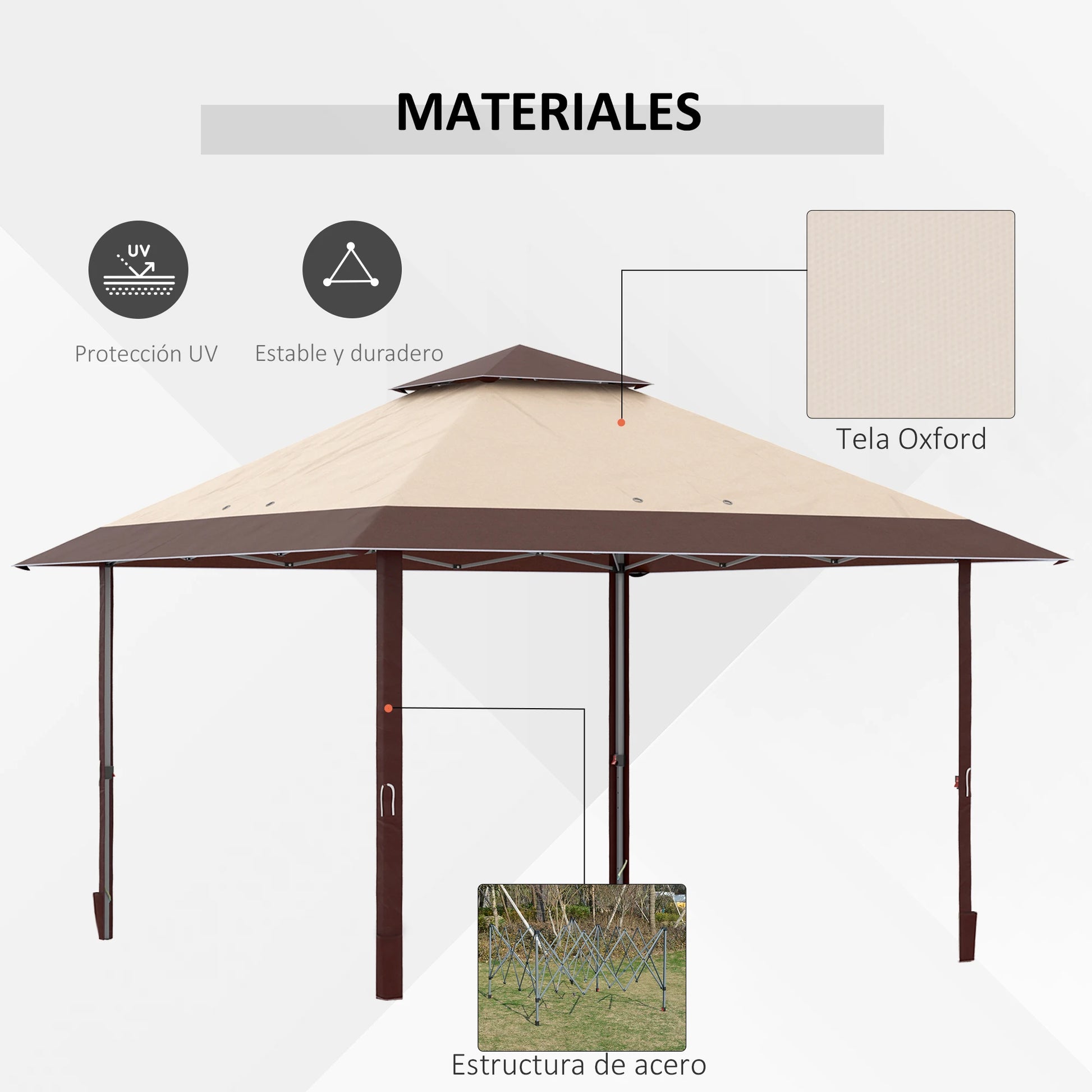 Inklapbare Tent – Vouwtent – Partytent – Markttent – Overkapping – 3,85x3,85 Meter – Waterafstotend Polyester - QUORE