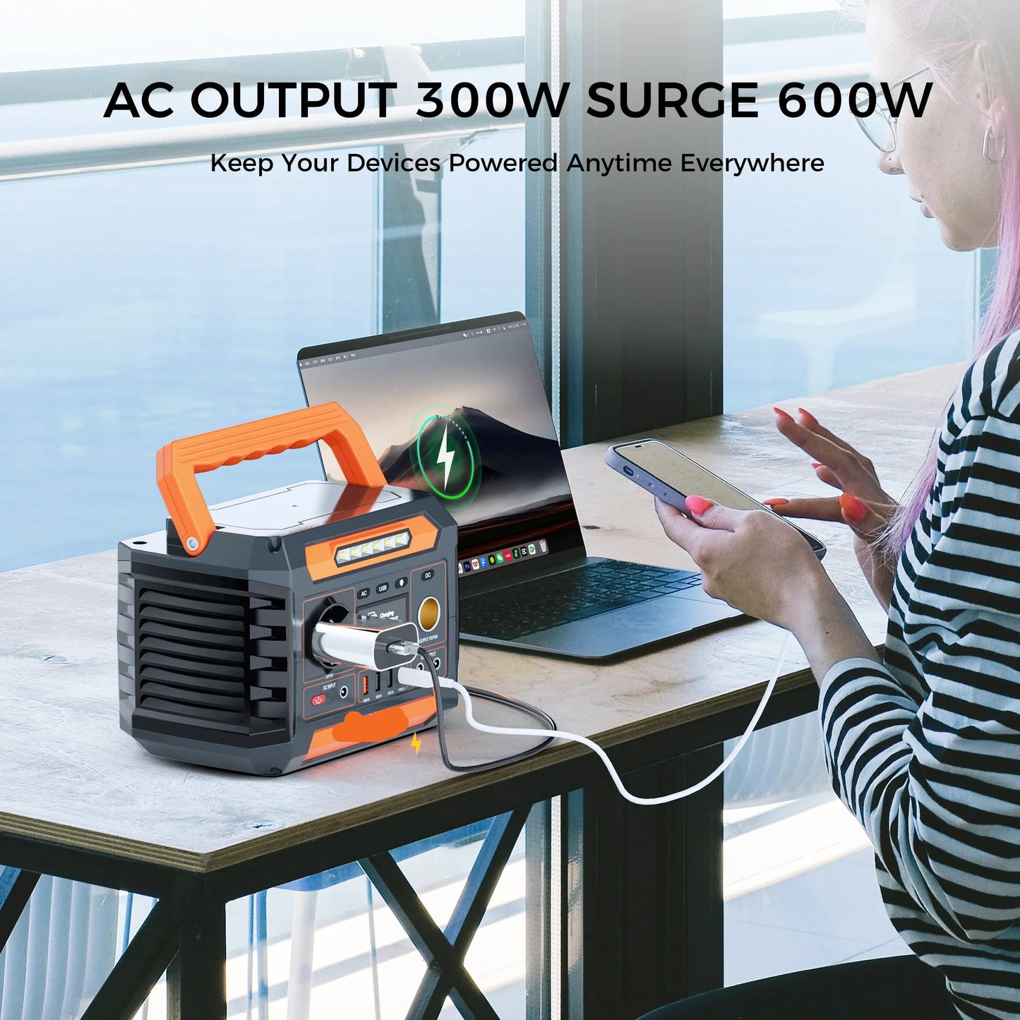 Draagbare Power Station – Mobiele Stroomvoorziening – Powerbank – Backup Accu – 62.400 mAh Capaciteit – 300W Vermogen