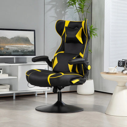 Gamingstoel – Ergonomische Stoel – Bureaustoel – Draaistoel – Verstelbare Zithoogte – Bluetooth Speakers – Kantelbare Rugleuning - Geel