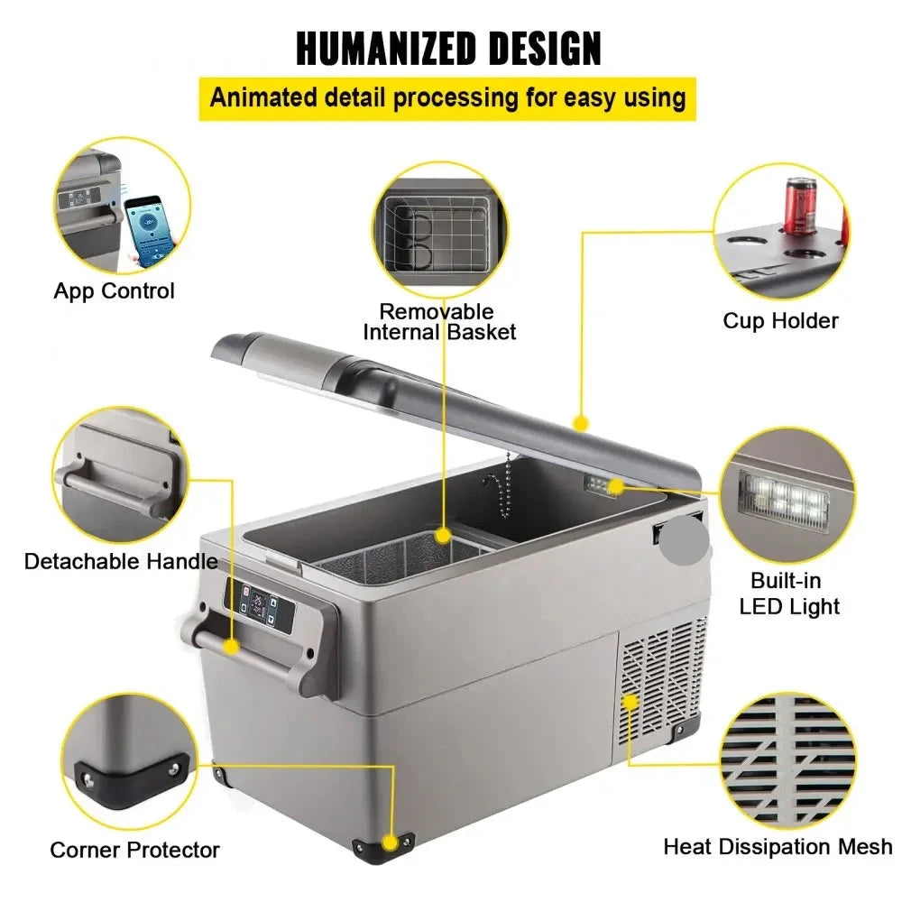 Auto Koelbox - Compressor Koelkast - Koelbox - Compressor Koelbox - Camping Koelkast - met Vriezerfunctie - 22L - 12V/24V & 230V AC - 45dB - -20°C tot +20°C - Voor Camping - Auto - Boot & Buitenactiviteiten