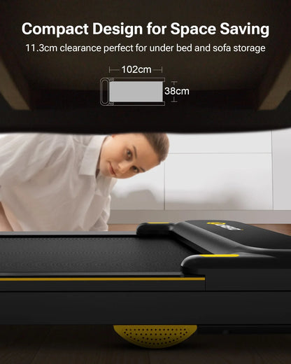 Treadmill - Walking Belt - Walking Pad - Walkingpad - Treadmill - 1-6KM/h Speed ​​- 120kg Max Load - 102x38cm Running Surface - Double Shock Absorption - LED Display - Black