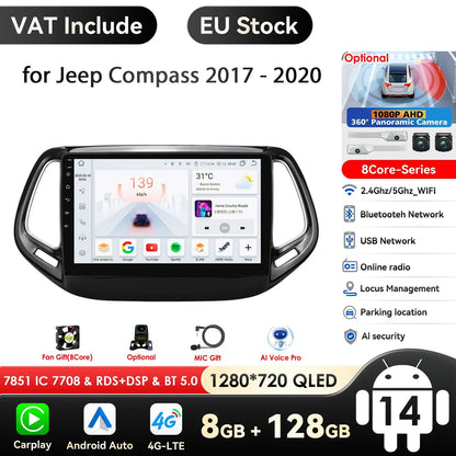 Autonieuwsysteem – Android Autoradio – Multimedia Speler – 2DIN Scherm – GPS Navigatie – 7 Inch IPS Display – CarPlay & 4G Connectivity