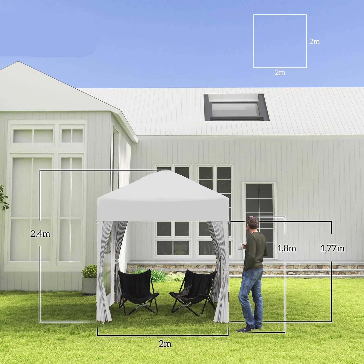 Vouwtent – Opvouwbare Tent – Schaduw Tent – Campingtent – Tuinent – Stalen Frame – Inklapbaar Met Draagtas