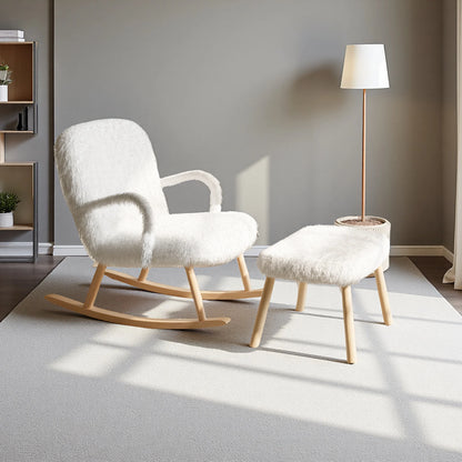 Schommelstoel – Schommelstoel Met Armleuningen – Relaxstoel – Comfortabele Stoel – Ergonomisch Ontwerp – Hout En Metalen Accenten