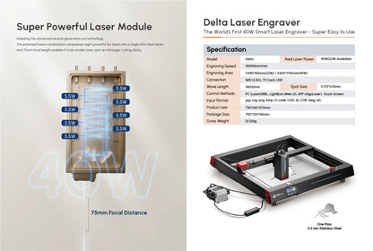 Lasersnijder – Lasergraveermachine – Laser Cutter – Laser Snijmachine – Laser Engraver – 20W Vermogen – Groot Werkoppervlak 400x400 mm