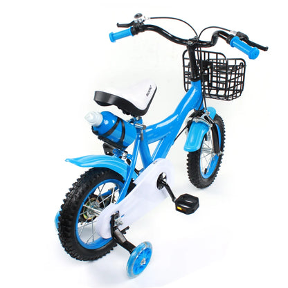 Kinderfiets - Kinderfietsen - Jongensfiets - Meisjesfiets - 12" - Fiets voor voor Beginners - Fiets met Assist Wielen, Carbon Staal – Binnen en Buiten Gebruik