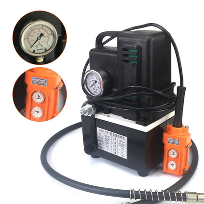 Elektrische Hydraulische Pomp – Hydrauliek Pomp – Drukpomp – Draagbare Pomp – Stalen Constructie – 3 Liter Oliecapaciteit – 70 MPa Druk - 220V - Zwart - QUORE