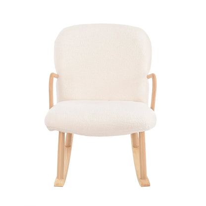 Schommelstoel – Relaxstoel – Loungefauteuil – Fauteuil – Leesstoel – Ergonomisch Design – Houten Basis