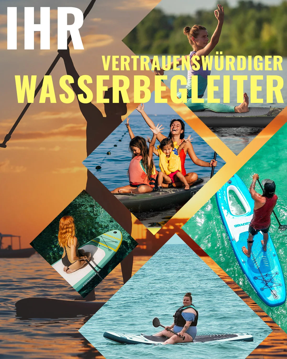 Opblaasbaar Stand Up Paddle Board – Inflatable SUP – Peddelboard – Watersportboard – Yoga Board – Duurzaam Drop Stitch – Antislip EVA Deck - Muntgroen - QUORE