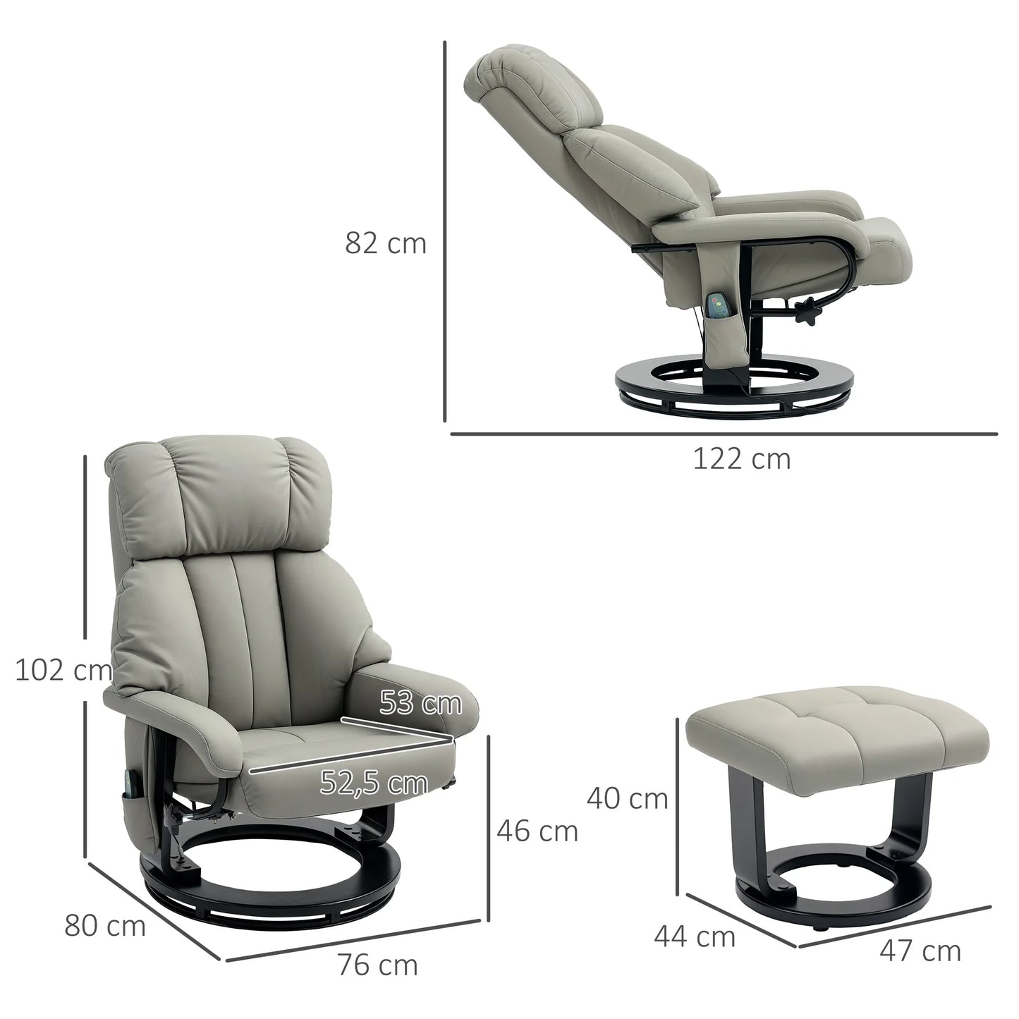 Relaxfauteuil – Massagestoel – Relaxstoel – Zithoekstoel – 10 Massagepunten – Verstelbare Rugleuning