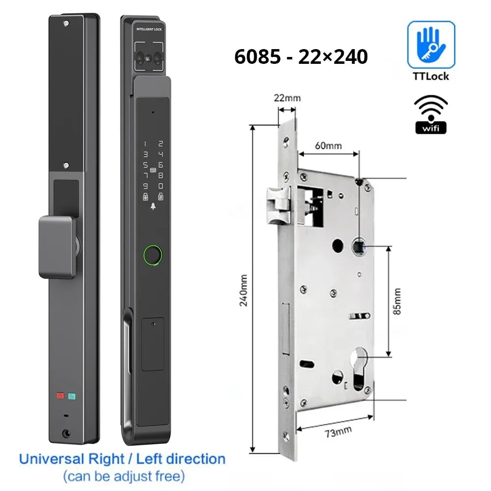 Slimme Deurslot – Elektronisch Slot – Toegangssysteem – Smart Lock – Digitale Deurslot – 11 Manieren Ontgrendelen – Weerbestendig IP66 - 6085 - 22X240 - QUORE