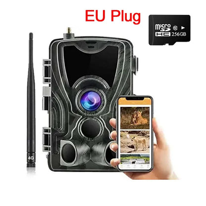 Wildcamera – Trail Camera – Jachtcamera – Wildlife Camera – Buitencamera – 4G Connectiviteit – 4K Nachtzicht - EU-stekker - Toevoegen 256GB