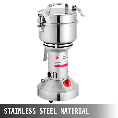 Elektrische Graanmolen - Elektrische Gehaktmolen - Voor Alle Soorten Vlees - Roestvrij Staal - Grinder - Roestvrijstalen Maalmachine - Vleesmolen - Vleesmolens - 2000W - Voor Graan en Vlees - Zilver