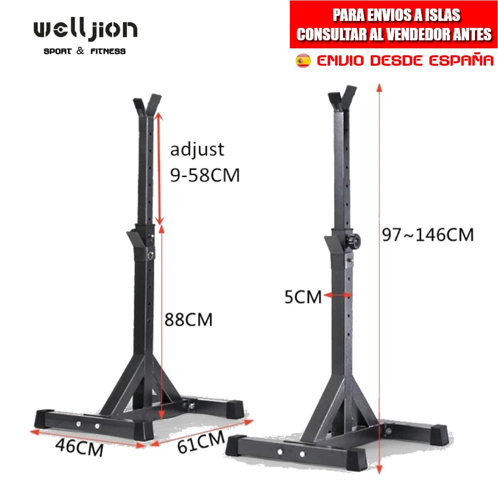 Multi-function Rack Holder for Bar and Pesas | Adjustable Squat Rack of Muscle Squats