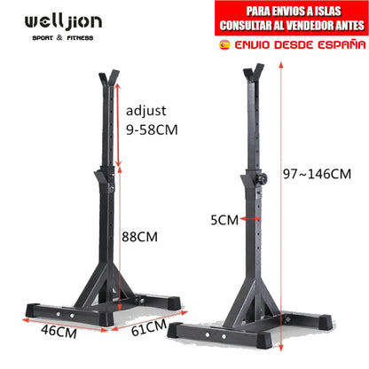 Multi-function Rack Holder for Bar and Pesas | Adjustable Squat Rack of Muscle Squats