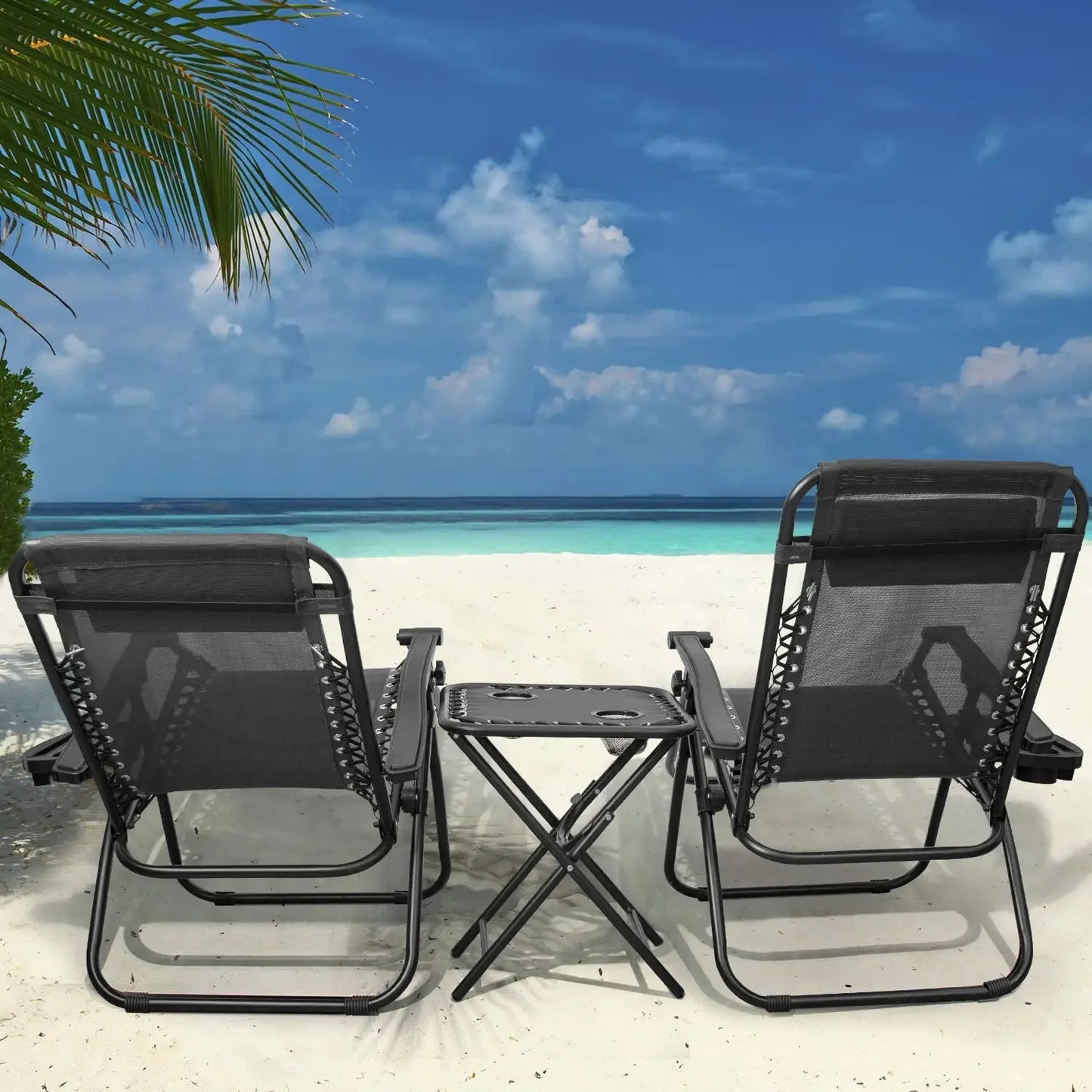 Ligstoel - Tuinstoel - Ligstoel Tuin - Verstelbare Tuinstoel - Standenstoel - Set van 2 - Opvouwbare - Zero Gravity Stoelen –  Set voor Binnen & Buiten Beige
