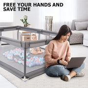 Grondbox Baby - Speelbox - Baby Playpen - Kruipbox voor Baby - Grondbox Kruipbox - Veilige Speelomgeving - Speelbox - Baby box - 200x180cm - Grijs