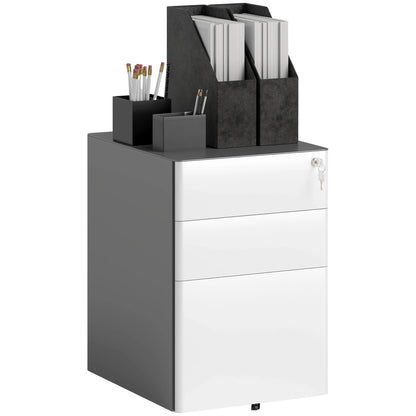 Ladecontainer – Bureaukast – Opbergkast – Verrijdbare Kast – Compact Formaat – Stalen Behuizing – Afsluitbare Laden